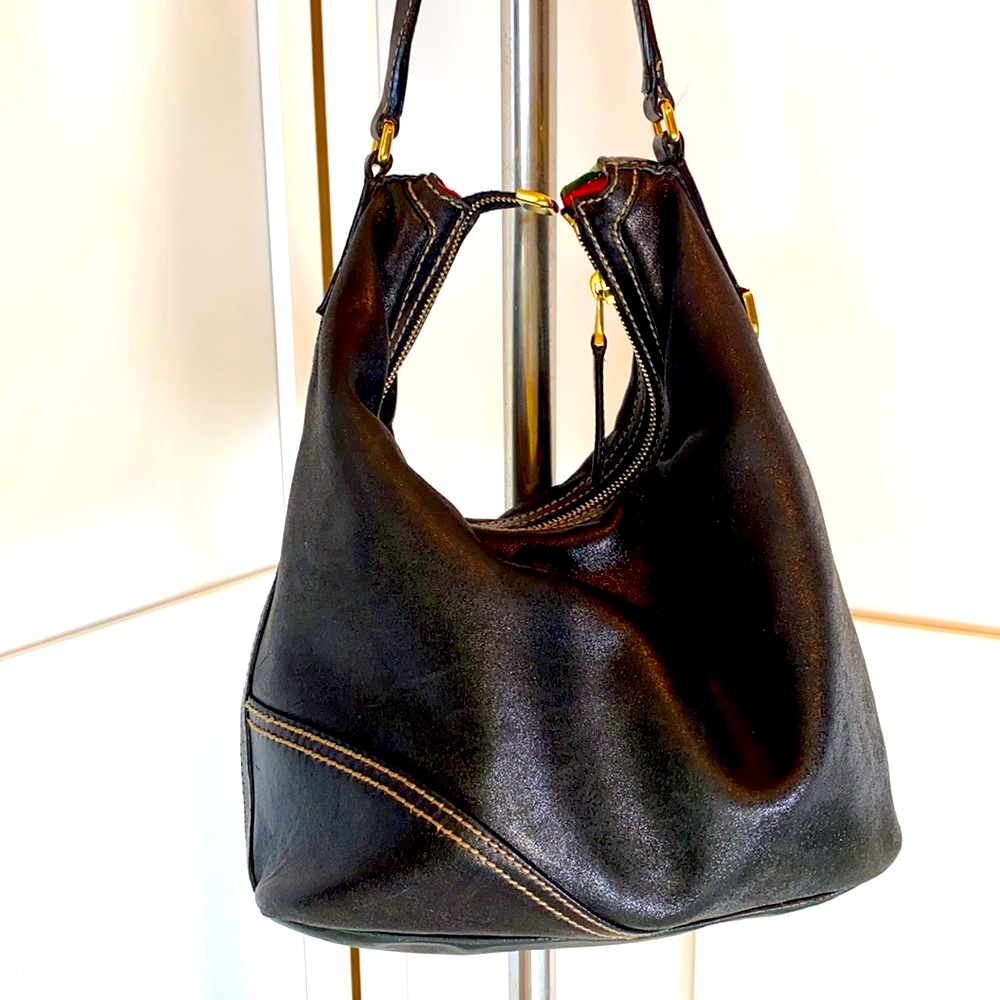 Gucci Black Medium Guccissima Leather Britt Hobo - Picture 4 of 14